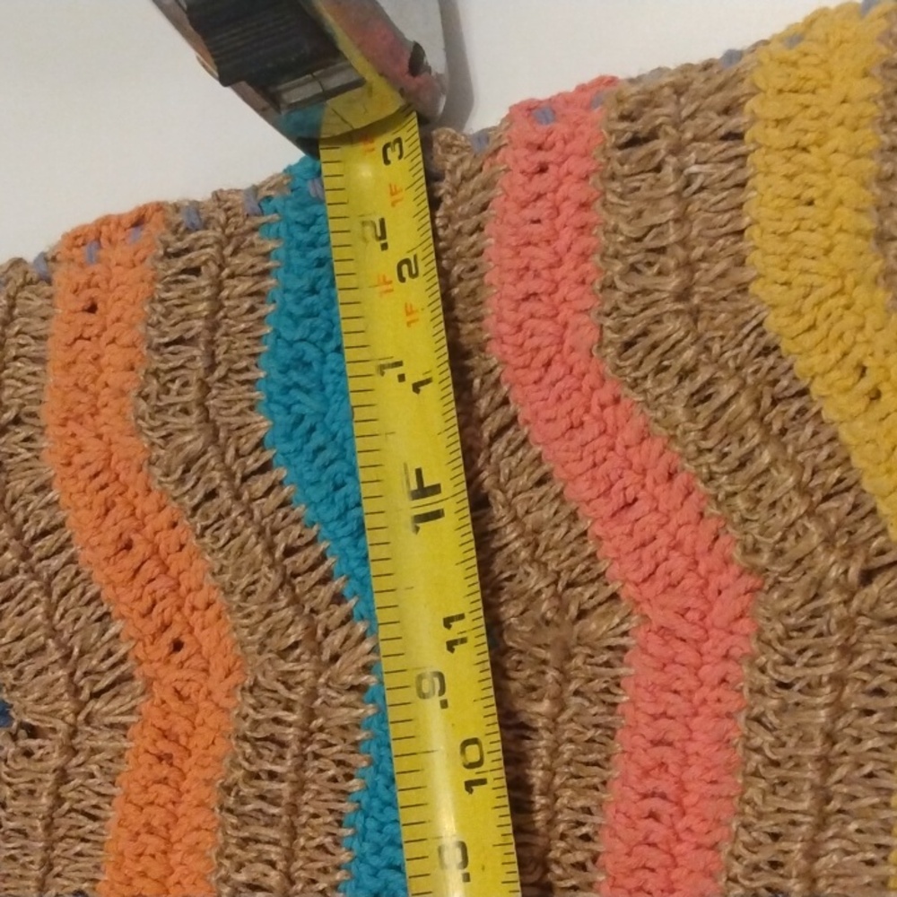 Sundance Anabaglish Colorful Jute Zigzag Pattern Tote Bag - Picture 4 of 5
